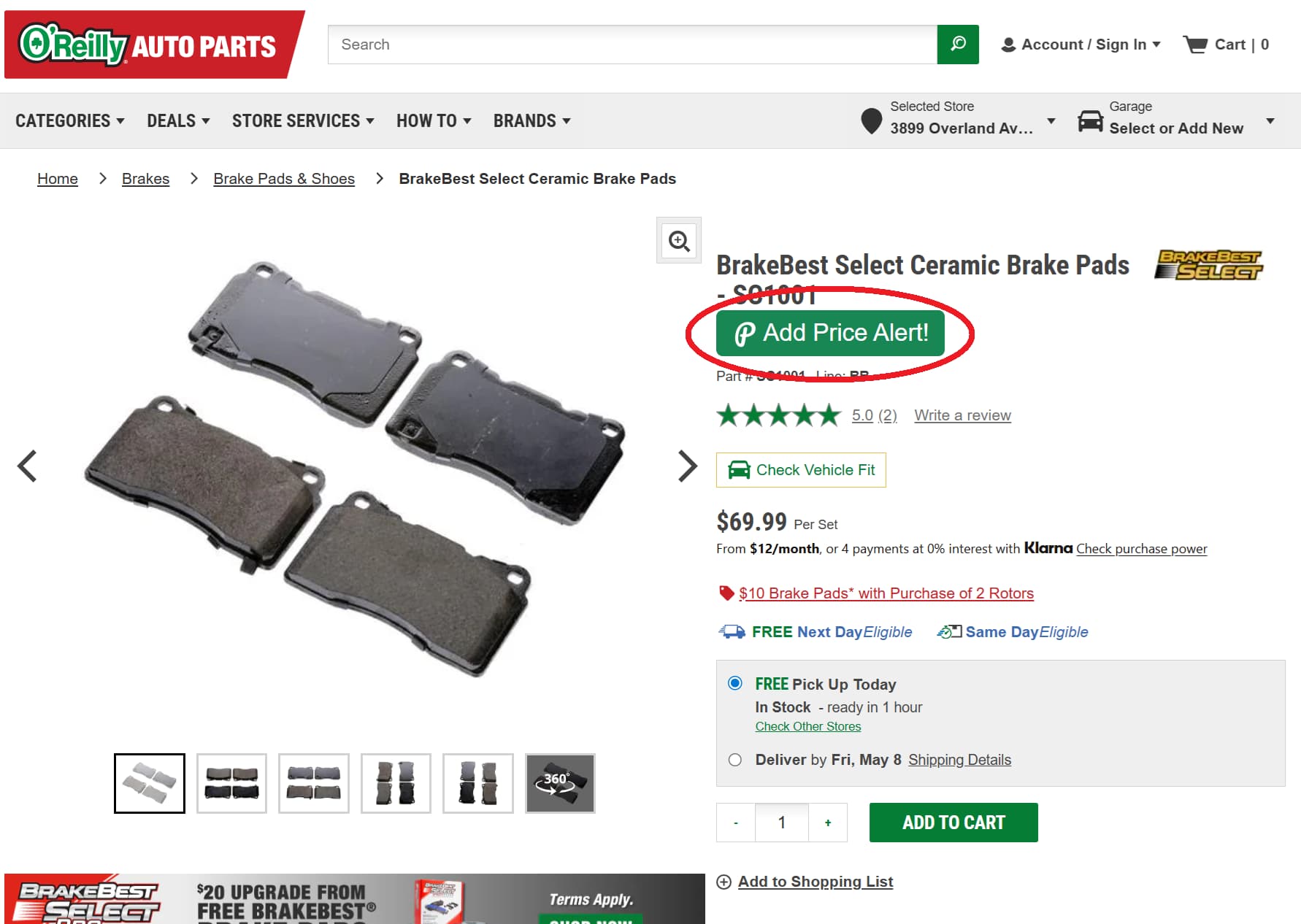 LG price tracker button for product price drop alerts and price history